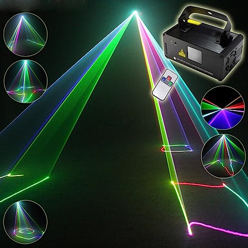 Sumger Professional RGB Laser Party Lights,Sound Activated DJ Disco Light,DMX512 Remote Control Scanner Beam Effect Lazer Projector Lighting for Show KTV Bar Club School Dances Corporate Event Mobile DJs - Image 1