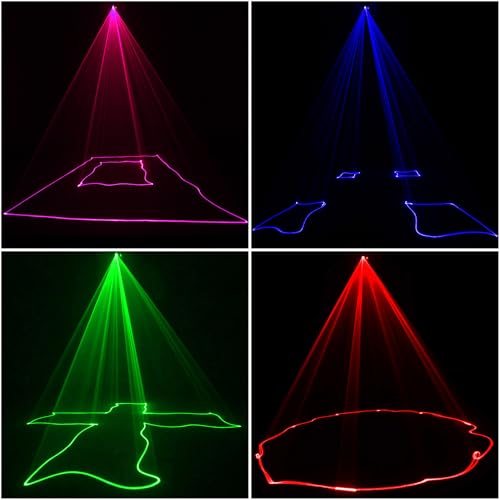 Sumger Professional RGB Laser Party Lights,Sound Activated DJ Disco Light,DMX512 Remote Control Scanner Beam Effect Lazer Projector Lighting for Show KTV Bar Club School Dances Corporate Event Mobile DJs - Image 4