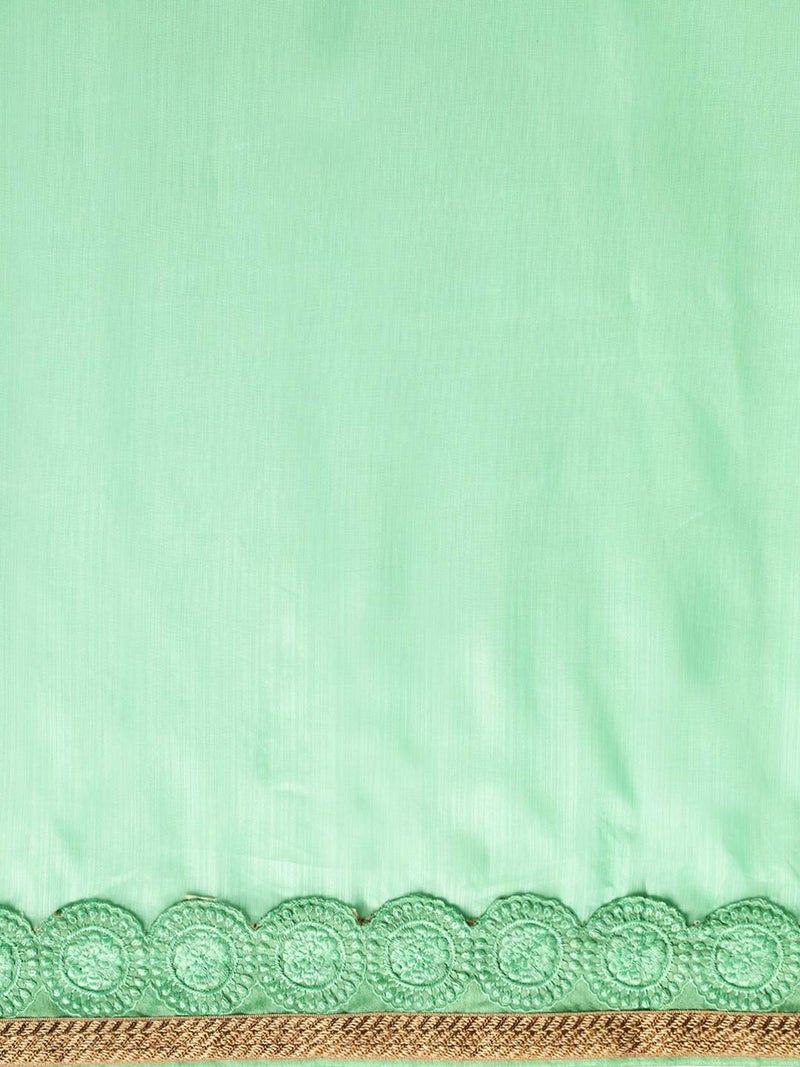 LACOSSI Pure Fancy Georgette Embroidery Saree Rich Pallu Design Lace Zari Work Trendy Special Occassion Wear, women sarees With Unstitched Blouse Piece (MAJIKSILKWORK2) - Image 4