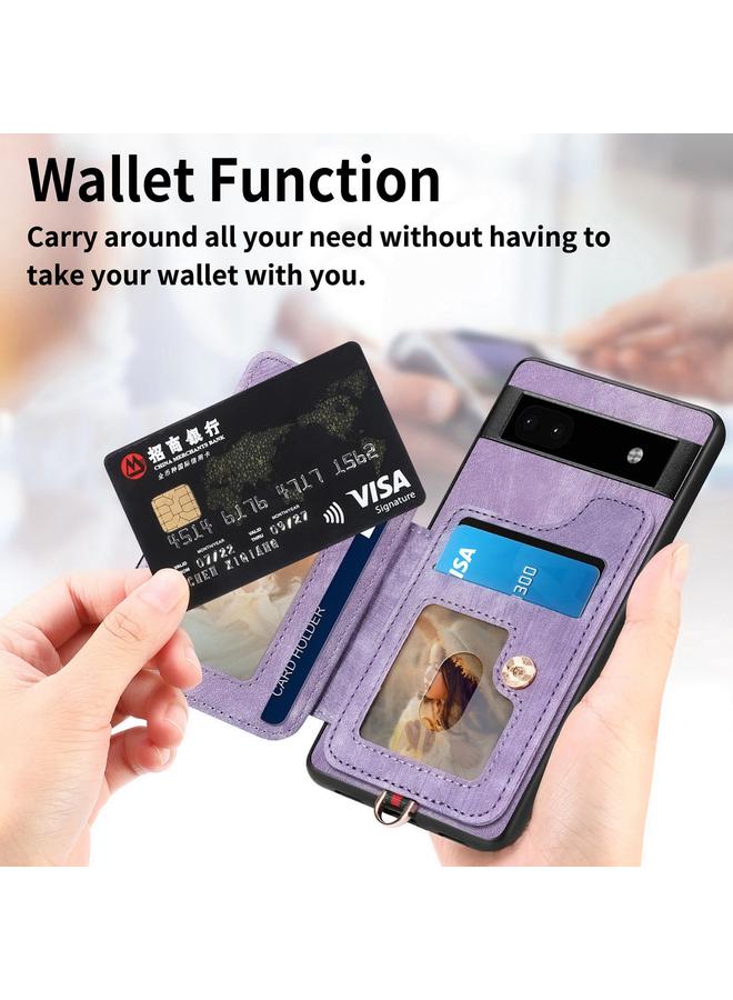 S-TOP Case For Google Pixel 6 Pro Retro Skin-feel Ring Multi-card RFID Wallet Phone Case - Image 4