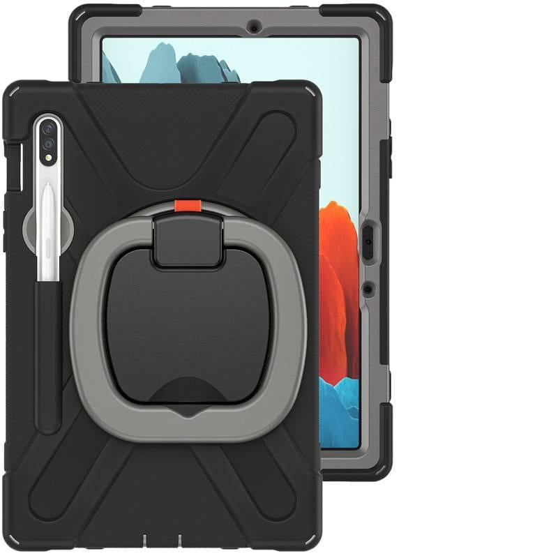 Black Samsung Tab Rotating Case Compatible with Samsung Galaxy Tab S8 Ultra / Samsung Galaxy Tab S8 with Protective Cover Stand Function and Daily Tablet Carry - Image 1