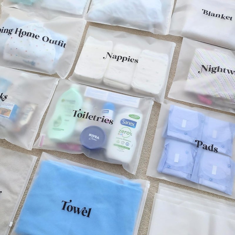 ASVP Shop 21x Baby Hospital Maternity Organiser Bags Essentials  Baby Shower  Mum to Be  Labor  Delivery Bag Labels - Image 3