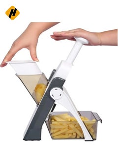 HuHa Vegetable Cutter Safe Mandoline Slicer TikTok Adjustable Chopper Multi purpose Food for Kitchen Gray, Lc-Vcutter-gy-060  - Image 1
