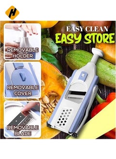 HuHa Vegetable Cutter Safe Mandoline Slicer TikTok Adjustable Chopper Multi purpose Food for Kitchen Gray, Lc-Vcutter-gy-060  - Image 4
