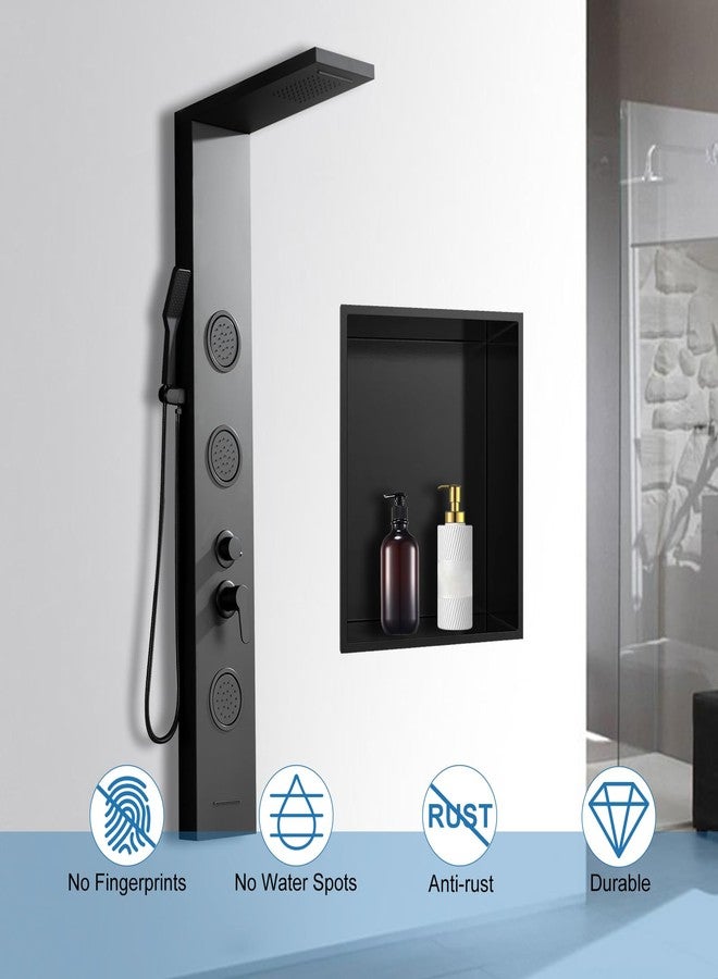 BWE 12" X 14" Stainless Steel Shower Niche,Rimless Recessed Wall Niche for Bathroom, No Tile Needed,Black Shower Niche for Bathroom Storage Over Mount Installation - Image 3