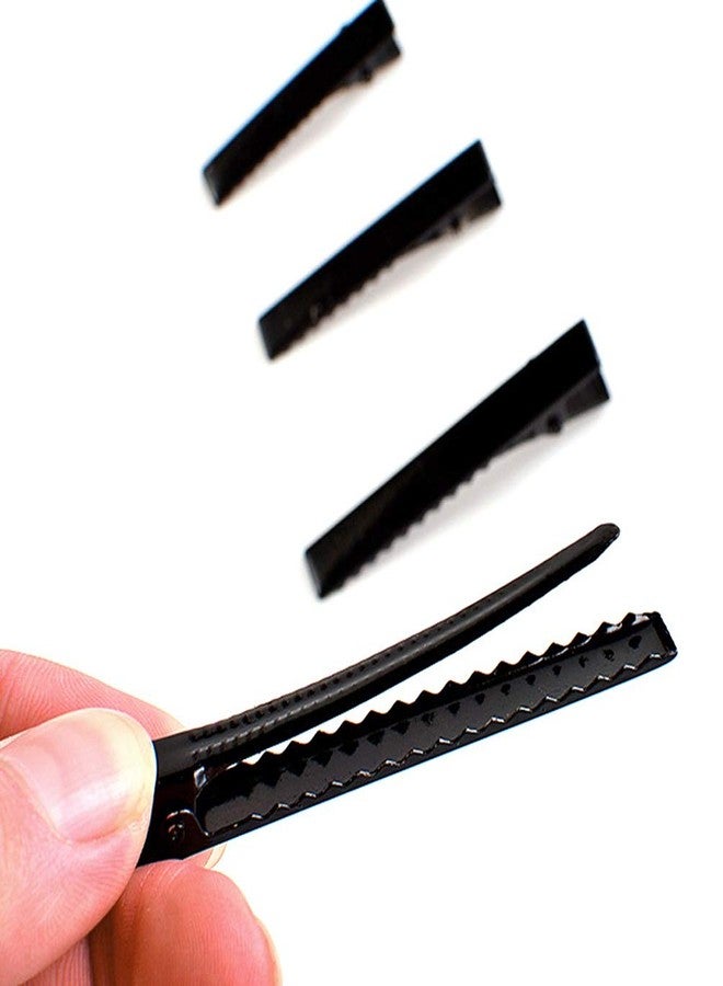 Teensery 50 Pcs Black Alligator Hair Clip Single Prong Flat Top Metal Duck Bill Clip Hair Hairbow Accessories for DIY Craft (6.5cm) - Image 3