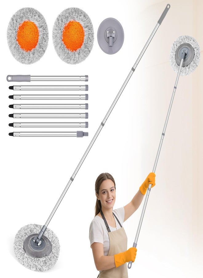 TIMIVO Wall Mop for Painted Walls, Wall Cleaner Mop with 104''/ 62" Long Handle, Dry Mop for Wall Floor Ceiling Cleaning, 2 Reusable Pads (Grey) - Image 1