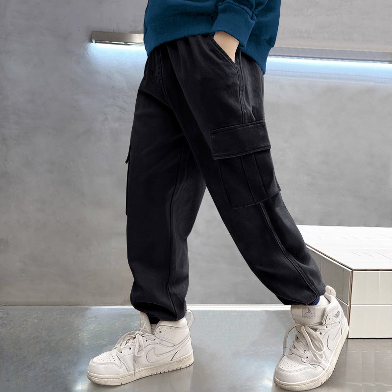 Children'S Wear Overalls New Large Children'S Pants Manufacturers Boys Casual Sports Pants Explosions - Image 1