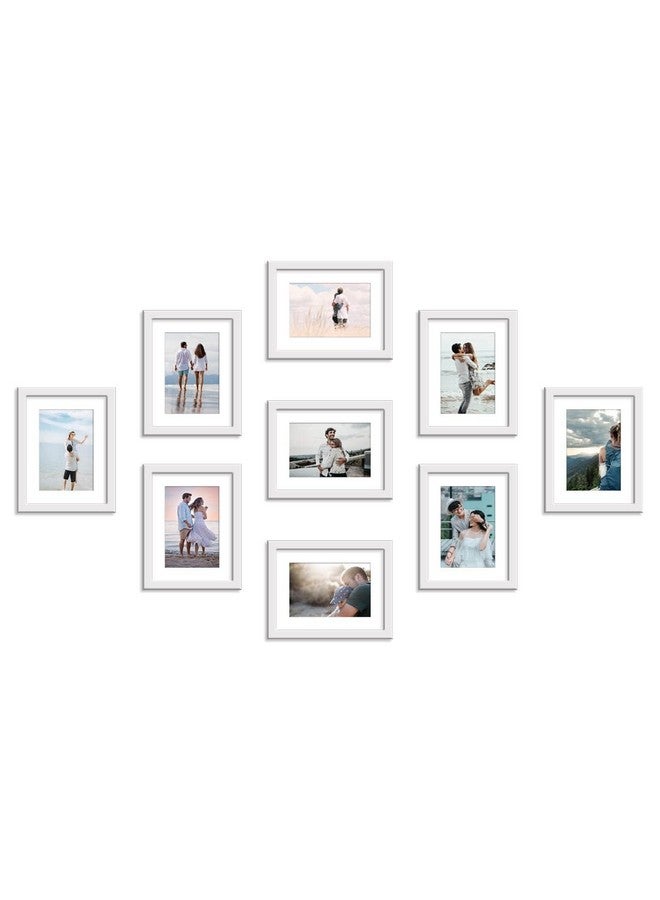 Stuthi Arts Wall-Mounted Photo Frame Set, Multiple Frames for Family Memories, Set of 9 Picture Frames, 6X8 inch (White) - Image 3