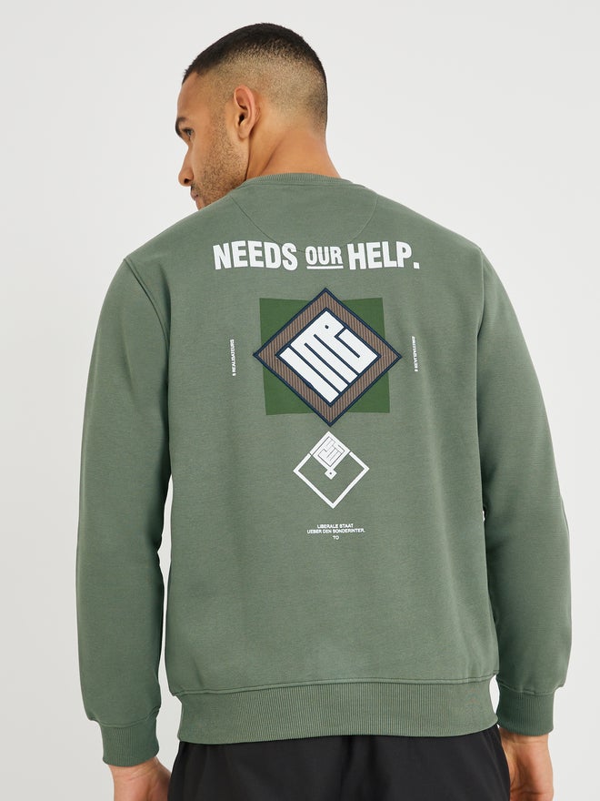 Fort Collins Fort Collins Slogan Print Round Neck Sweatshirt  - Image 5