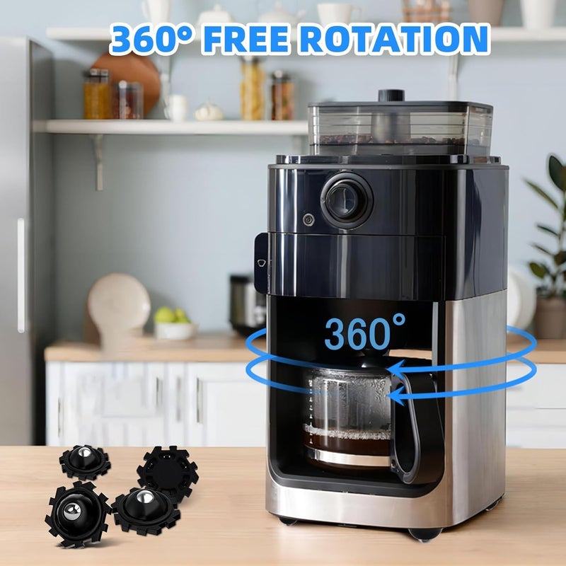 KASTWAVE Self Adhesive Caster Wheels, 24 Pcs 360° Rotation Mini Swivel Wheels For Furniture, Diy Connected Small Appliance Rollers For Kitchen, Universal Swivel Wheels For Coffee Maker, Black - Image 3