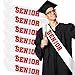Aposwow Senior Sashes 2026 8 Pack White Graduation Celebration Sash Red Glitter Letters Cheer Grad Class of 2026 Senior Night Decorations Supplies - Image 2