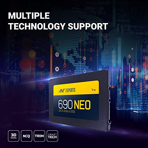 Ant Esports 690 Neo Sata 2.5" 1 TB SSD Internal Solid State Drive (SSD) with SATA III Interface, 6Gb/s, Fast Performance, Ultra Low Power Consumption, with Quad Channel Controller, Black - Image 3