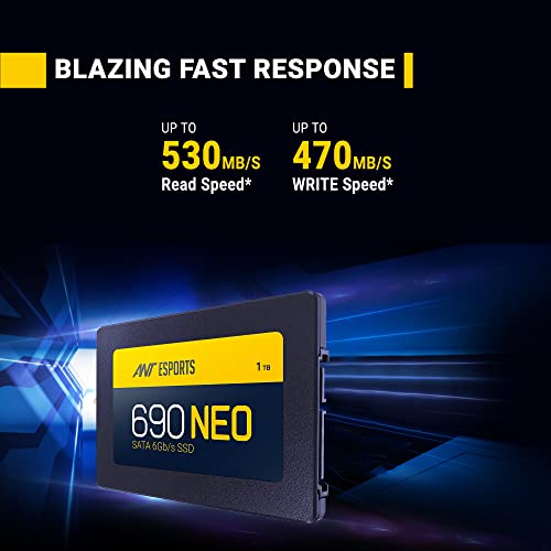 Ant Esports 690 Neo Sata 2.5" 1 TB SSD Internal Solid State Drive (SSD) with SATA III Interface, 6Gb/s, Fast Performance, Ultra Low Power Consumption, with Quad Channel Controller, Black - Image 5