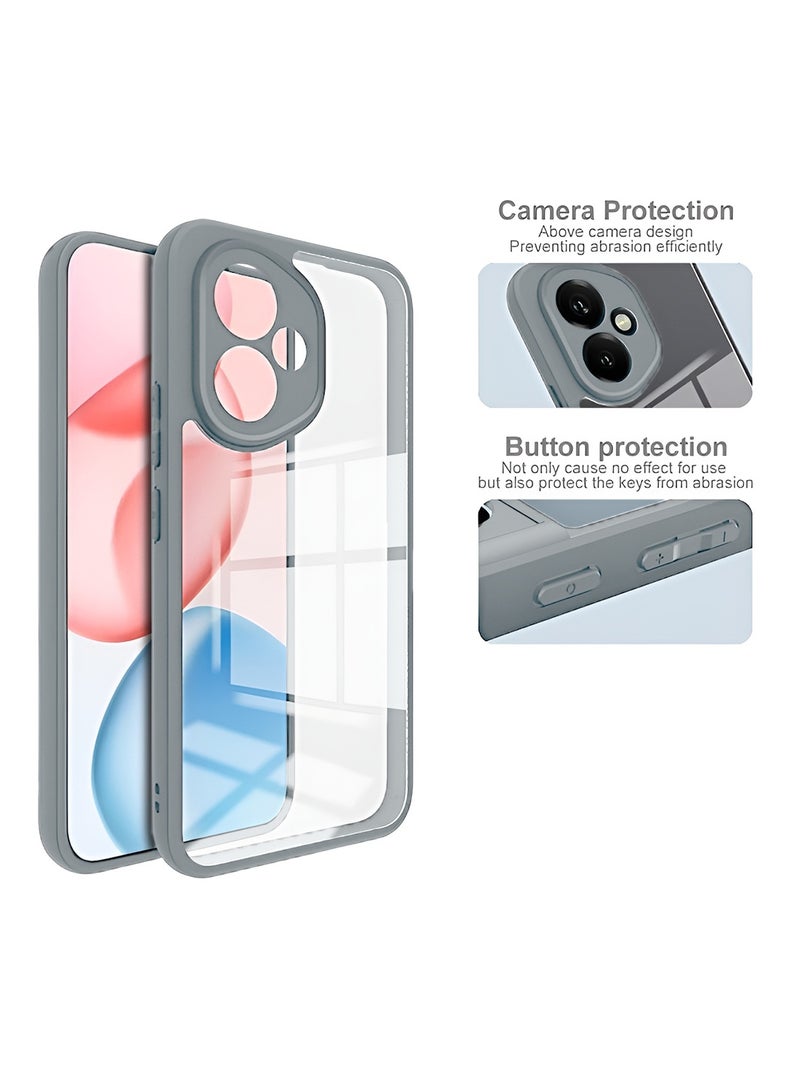 دبليو تيك غلاف هجين من السيليكون TPU بسمك نحيف مع حواف درع مرتفعة لشركة هونر 400 5G 2025 (MCAPSA) - شفاف/رمادي - Image 5