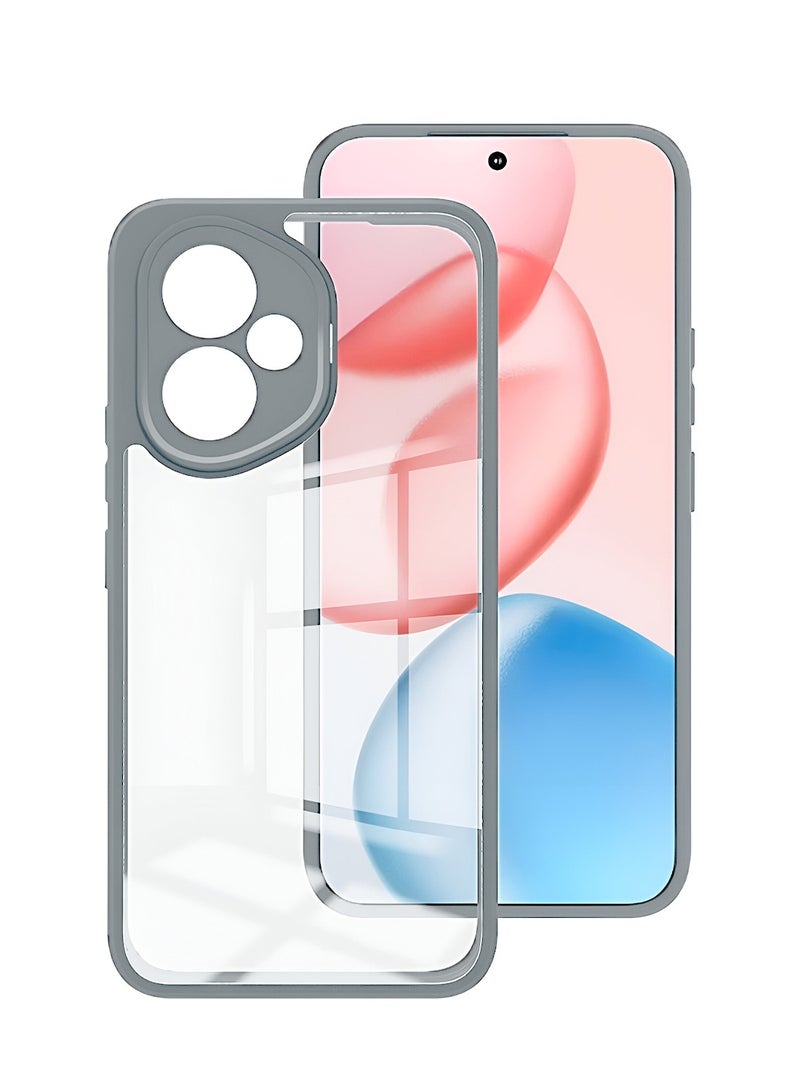 دبليو تيك غلاف هجين من السيليكون TPU بسمك نحيف مع حواف درع مرتفعة لشركة هونر 400 5G 2025 (MCAPSA) - شفاف/رمادي - Image 2