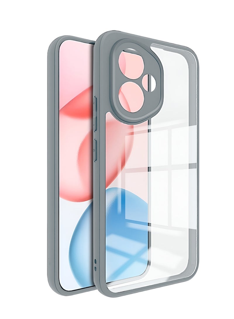 دبليو تيك غلاف هجين من السيليكون TPU بسمك نحيف مع حواف درع مرتفعة لشركة هونر 400 5G 2025 (MCAPSA) - شفاف/رمادي - Image 1