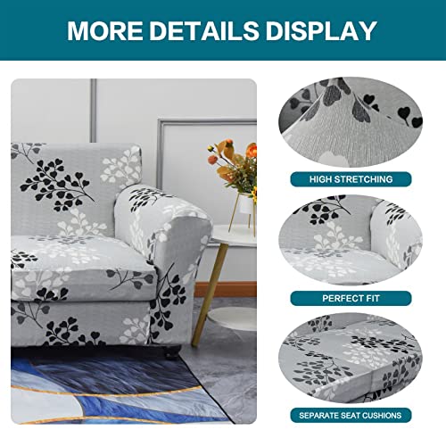 KRFOONN 2 Piece Chair Covers Printed Sofa Covers Couch Covers Washable Armchair Sofa Couch Slipcover Furniture Protector with Elastic Bottom for Living Room (Armchair, 02), Small - Image 2