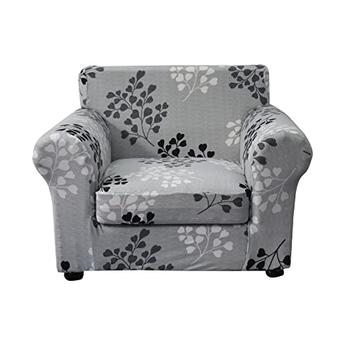 KRFOONN 2 Piece Chair Covers Printed Sofa Covers Couch Covers Washable Armchair Sofa Couch Slipcover Furniture Protector with Elastic Bottom for Living Room (Armchair, 02), Small - Image 1