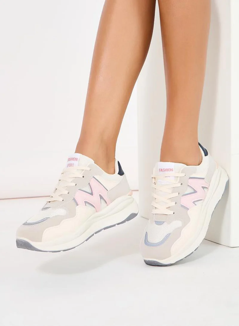 Styli Active Chunky Sole Lace Up Sneakers