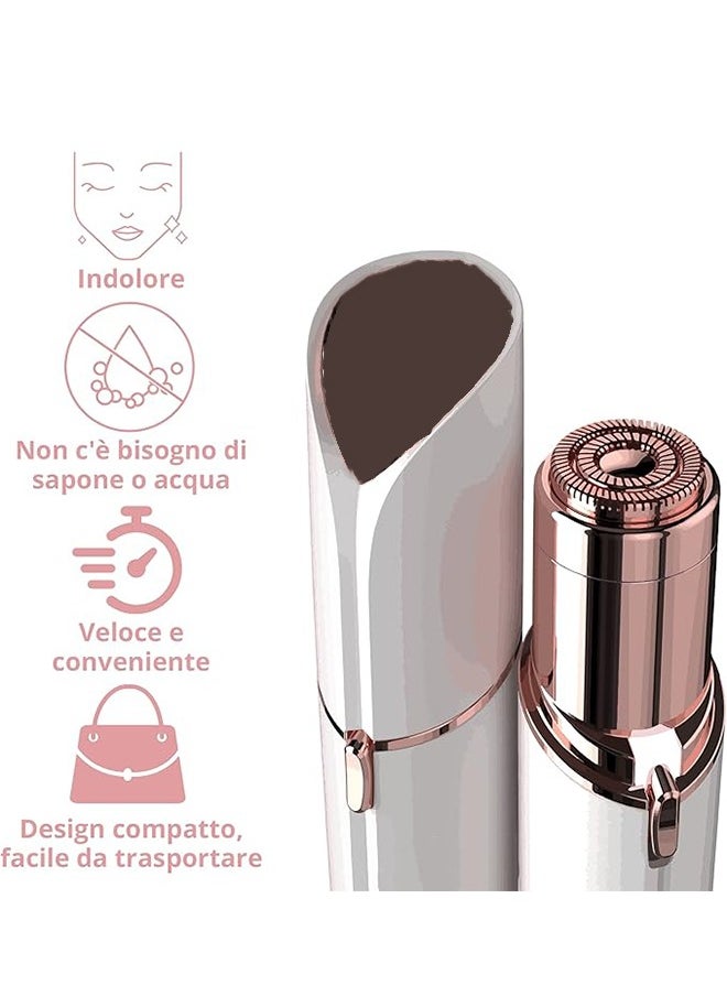 Generic - Facial Hair Remover for Women, Rechargeable Facial Hair Removal Device, Painless Facial Epilator, Eyebrow Lips Body Facial Hair Removal - White/Gold - Image 1