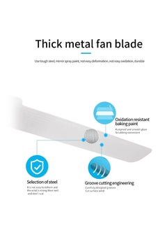 MODI 56 Inch Three-Blade Indoor Ceiling Fan White With Gold Decor And 5 Speed Control  - Image 3