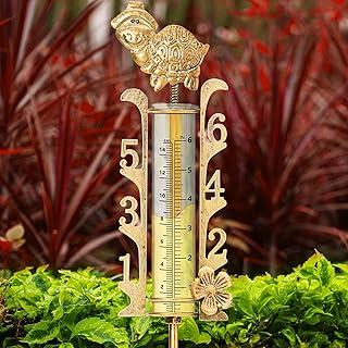 APSOONSELL APSOONSELL Rain Gauge Outdoor - 6" Capacity Rain Guage with Metal Stake, Copper Rain Gauges Large Numbers Easy to Read  - Image 1