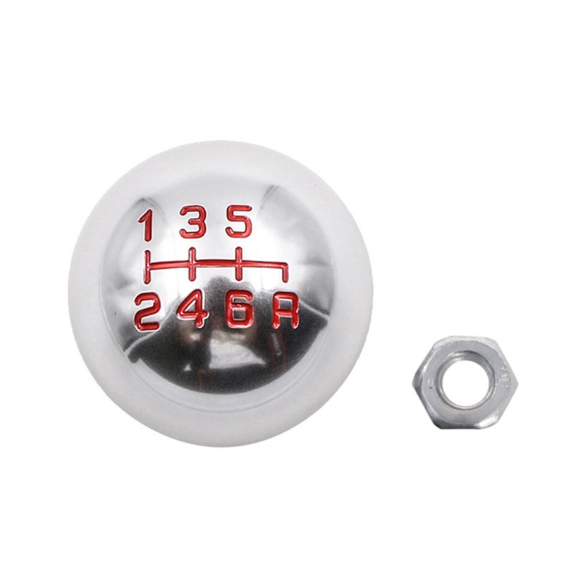 Shift Knob: 5-Speed Silver Premium Durable Material - Ergonomic Design Quicker Smoother Shifting for Vehicle Upgrade Driving Comfort - Image 1
