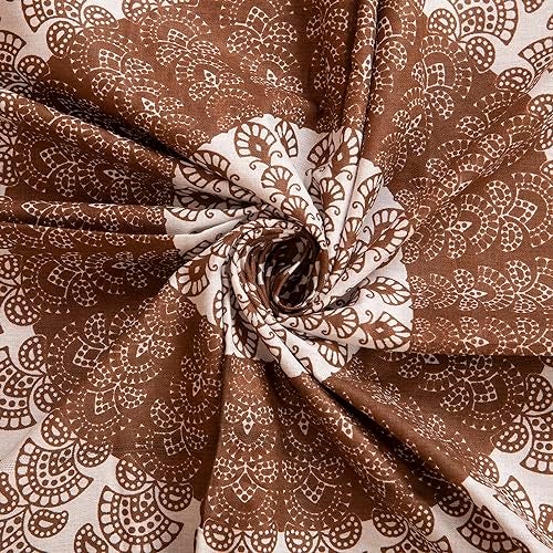 RajasthaniKart® Comfort Rajasthani Jaipuri Traditional Sanganeri Print 144 TC 100% Cotton Single Bedsheet with 1 Pillow Cover SB-259 (Brown) - Image 4