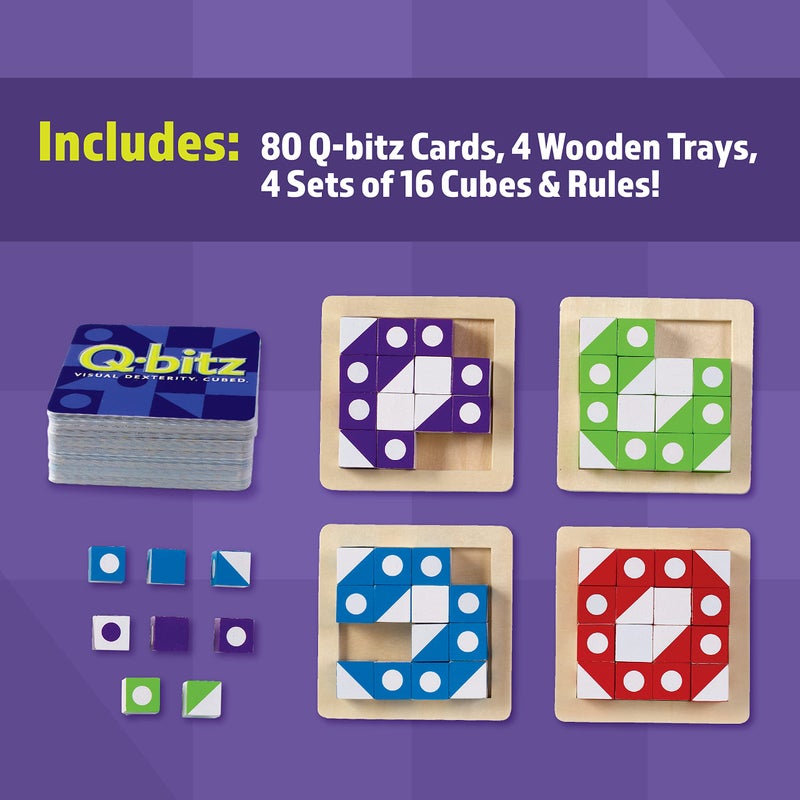 Mindware Q-Bitz Pattern Matching Fun Board Games for Family Game Night | Ages 8 and up 2-4 Players - Image 4