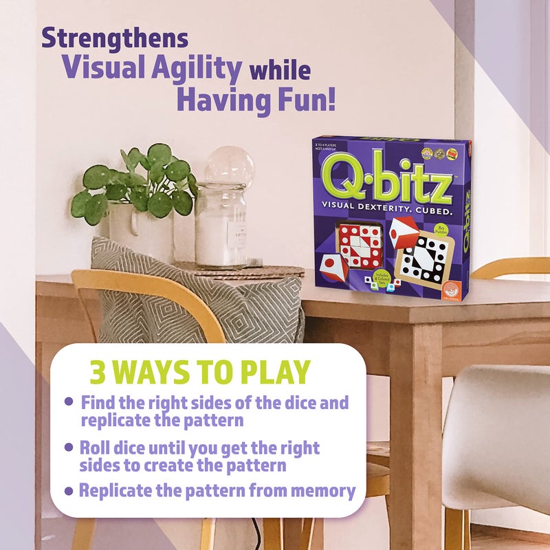 Mindware Q-Bitz Pattern Matching Fun Board Games for Family Game Night | Ages 8 and up 2-4 Players - Image 5