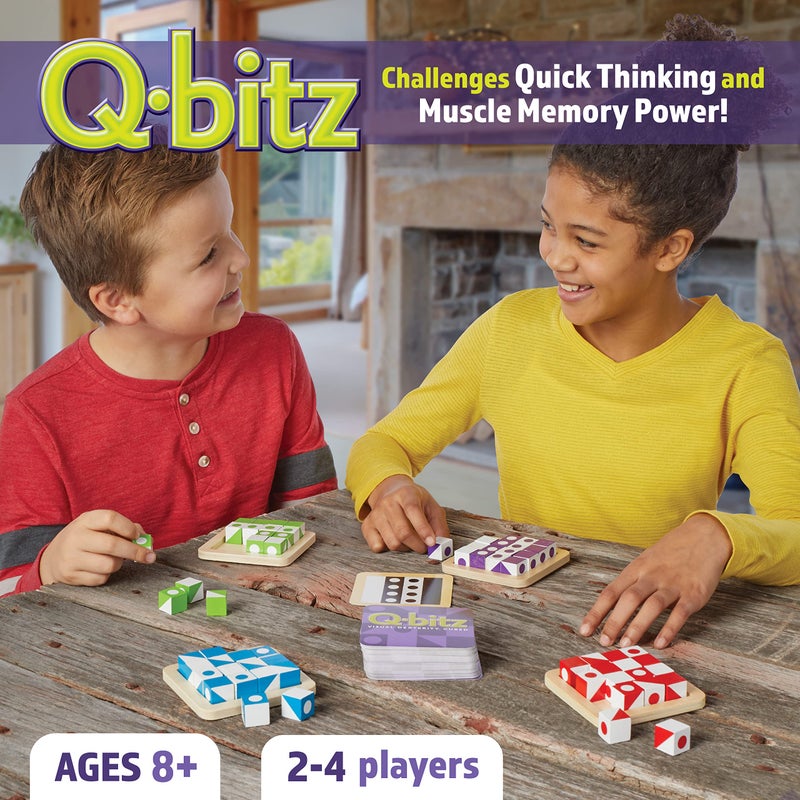 Mindware Q-Bitz Pattern Matching Fun Board Games for Family Game Night | Ages 8 and up 2-4 Players - Image 2