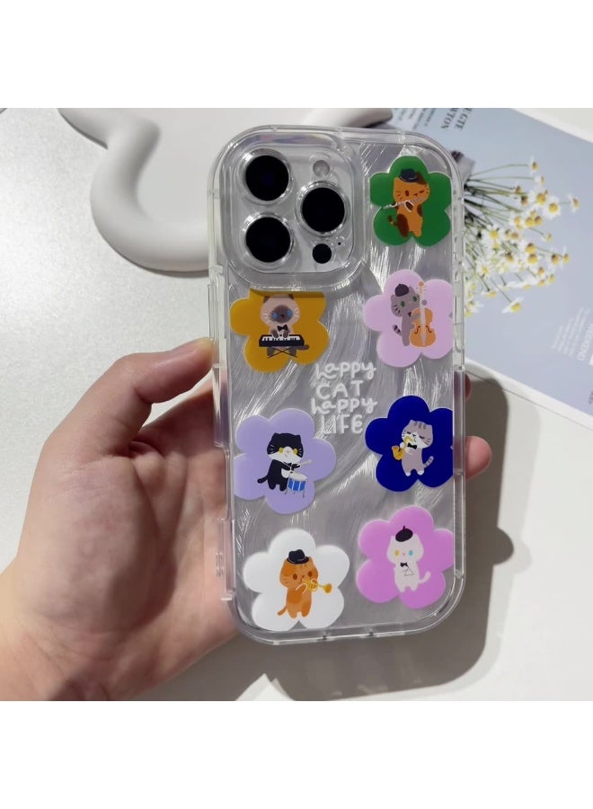 NIBEMINENT Band Cat Protective TPU Case Cover For iPhone 16 Plus Clear - Image 2