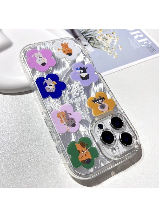 NIBEMINENT Band Cat Protective TPU Case Cover For iPhone 16 Plus Clear - Image 1