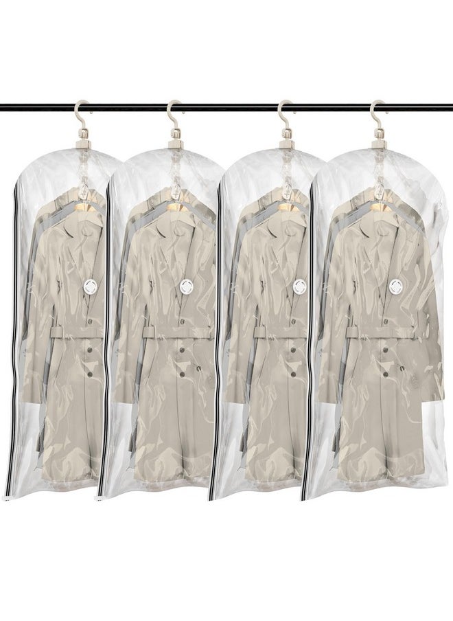 Taili TAILI Hanging Vacuum Space Saver Bags for Clothes, 4 Pack Long 53x27.6 inches, Vacuum Seal Storage Bag Clothing Bags for Suits, Dress Coats or Jackets, Closet Organizer and Storage  - Image 1