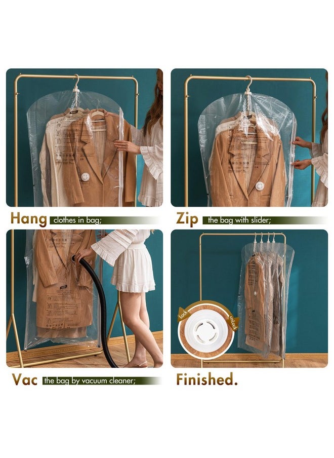 Taili TAILI Hanging Vacuum Space Saver Bags for Clothes, 4 Pack Long 53x27.6 inches, Vacuum Seal Storage Bag Clothing Bags for Suits, Dress Coats or Jackets, Closet Organizer and Storage  - Image 5