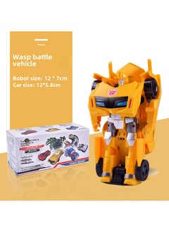 Arabest Kids Cartoon Transformer Toy Car One-Step Deformation Robot Imperial Bee Chariot 