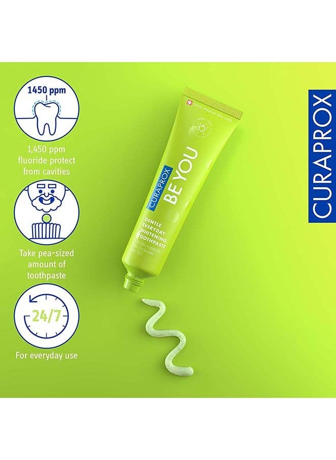 CURAPROX معجون أسنان كورابروكس بي يو أبل + الصبار أخضر 60 مل - معجون أسنان لطيف للتبييض اليومي - خالٍ من كبريتات الصوديوم الصوديوم، وخالي من البلاستيك الدقيق، وخالي من التريكلوسان، ومعجون أسنان بالفلورايد  - Image 4