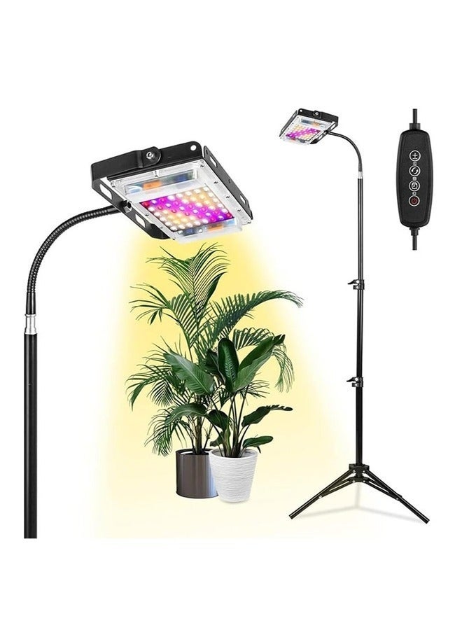 والالا ضوء نمو النبات مع حامل 150 وات مصباح نبات كامل الطيف LED مصباح نمو أرضي قائم قابل للتعديل حامل ثلاثي القوائم - Image 1