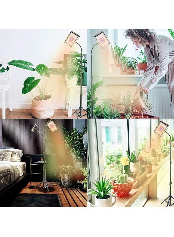 والالا ضوء نمو النبات مع حامل 150 وات مصباح نبات كامل الطيف LED مصباح نمو أرضي قائم قابل للتعديل حامل ثلاثي القوائم - Image 3