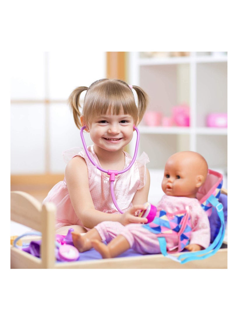 SYOSI 2 Pieces Baby Doll Carrier Backpacks Doll Portable Bags Doll Carrier Front Storage Bags with Straps Doll Accessories Fit for Dolls from 14 to 18 Inches (Geometry and Heart Style) - Image 2