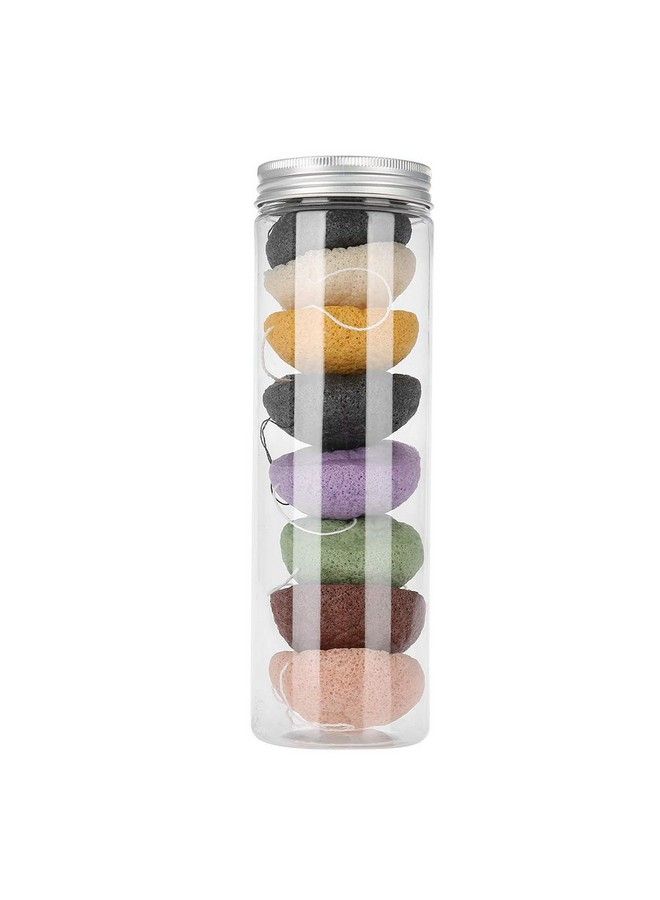 Salmue Konjac Sponge Set 8Pcs Color Round Type 100% Konjac Wash Face Flutter Natural Facial Care Body Sponges Gentle Exfoliating Deep Cleansing For Sensitive Oily & Acne Prone Skin - Image 2
