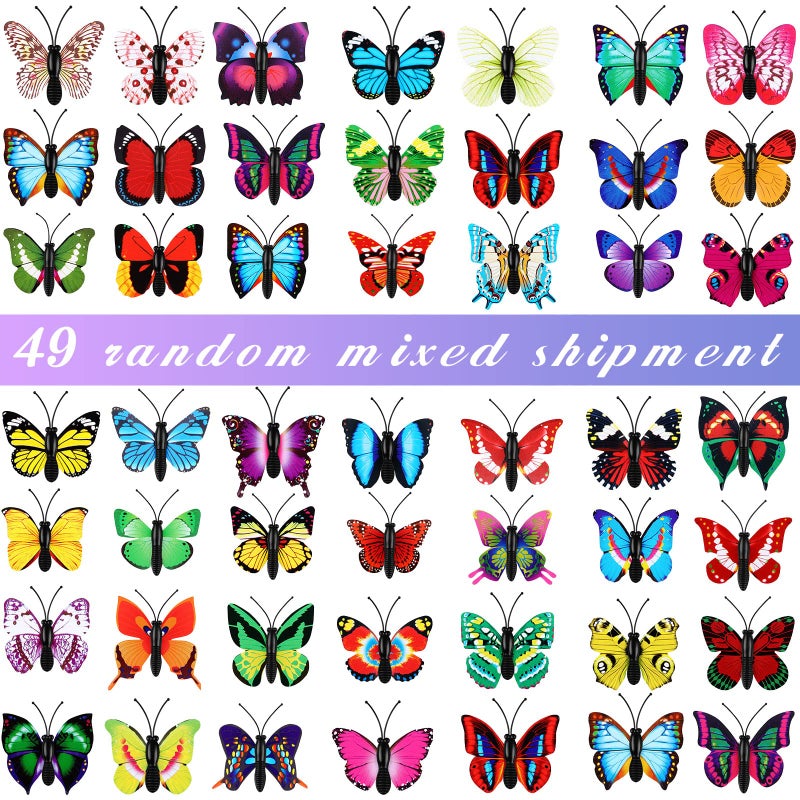 Epakh دبابيس دفع زينة على شكل فراشة 30 حبة دبابيس دفع ملونة لطيفة لتزيين جدار الصور، لوح الفلين، لوحة الإعلانات، تزيين جدران المنزل (ملون، 1.57 بوصة) - Image 4