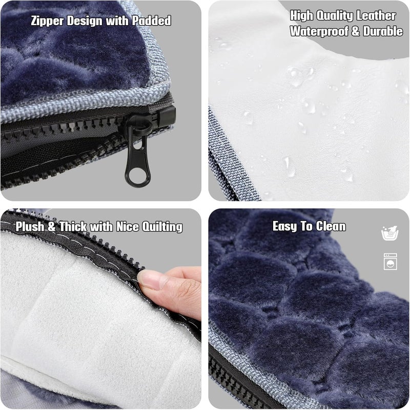Riakrum Riakrum 8 Pcs Toilet Seat Covers Pads for Bathroom Soft Thicker Warmer Toilet Seat Cushion Covers Comfortable Washable Toilet Seat Cover Pads with Zipper Home Reusable  - Image 5