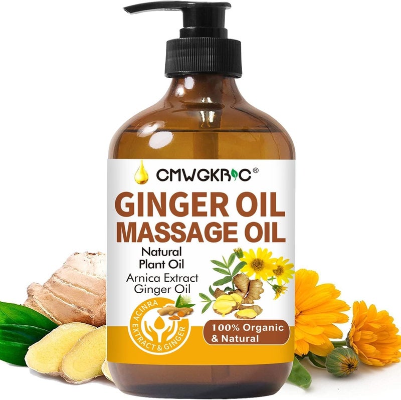 CMWGKBC Ginger OilGinger Massage Oil for Lymphatic DrainageNatural Body Oil for SkinArnica OilSore Muslce Massage OilSpa Ginger OilWarming and Relaxing for Mothers Day GiftsFathers Day Gift - Image 1