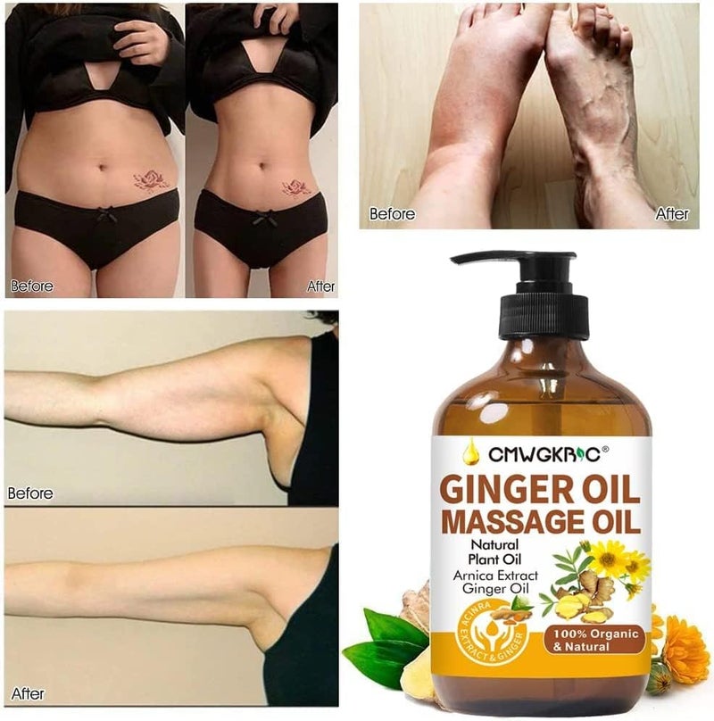 CMWGKBC Ginger OilGinger Massage Oil for Lymphatic DrainageNatural Body Oil for SkinArnica OilSore Muslce Massage OilSpa Ginger OilWarming and Relaxing for Mothers Day GiftsFathers Day Gift - Image 3