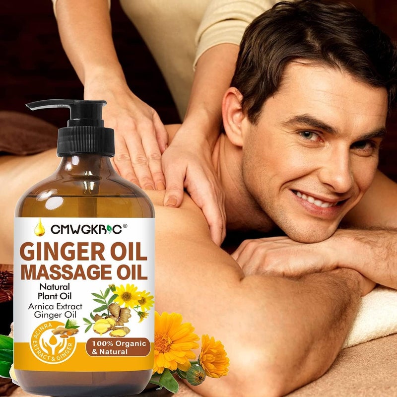 CMWGKBC Ginger OilGinger Massage Oil for Lymphatic DrainageNatural Body Oil for SkinArnica OilSore Muslce Massage OilSpa Ginger OilWarming and Relaxing for Mothers Day GiftsFathers Day Gift - Image 5