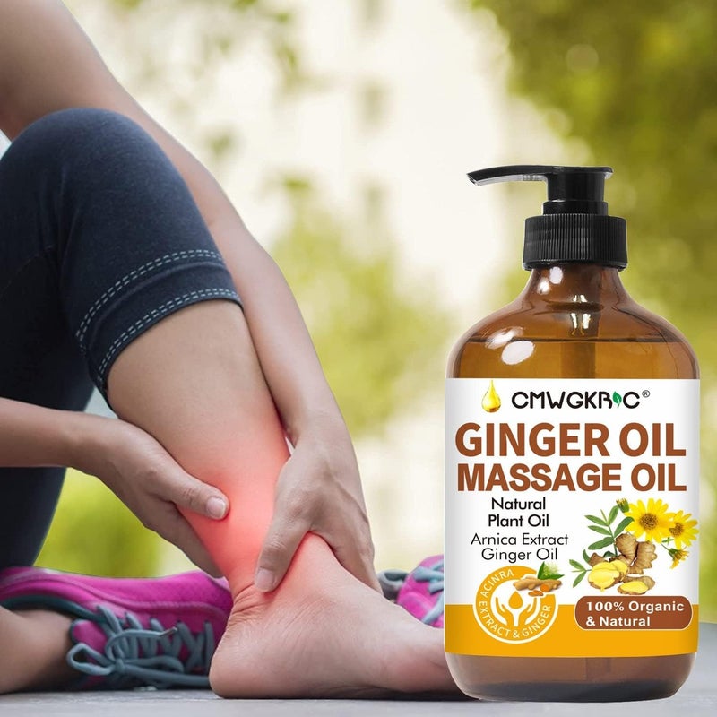 CMWGKBC Ginger OilGinger Massage Oil for Lymphatic DrainageNatural Body Oil for SkinArnica OilSore Muslce Massage OilSpa Ginger OilWarming and Relaxing for Mothers Day GiftsFathers Day Gift - Image 4