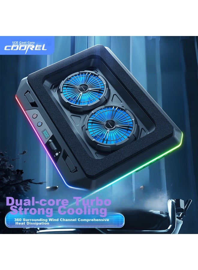 ICE COOREL Kuorui Bingzun A5 Laptop Cooling Pad, Computer Stand, Gaming Laptop Cooling Base, Adjustable Speed Cooling Stand, Suitable For Lenovo, Dell, Alienware, Lenovo Legion, Asus Rgb - Image 1