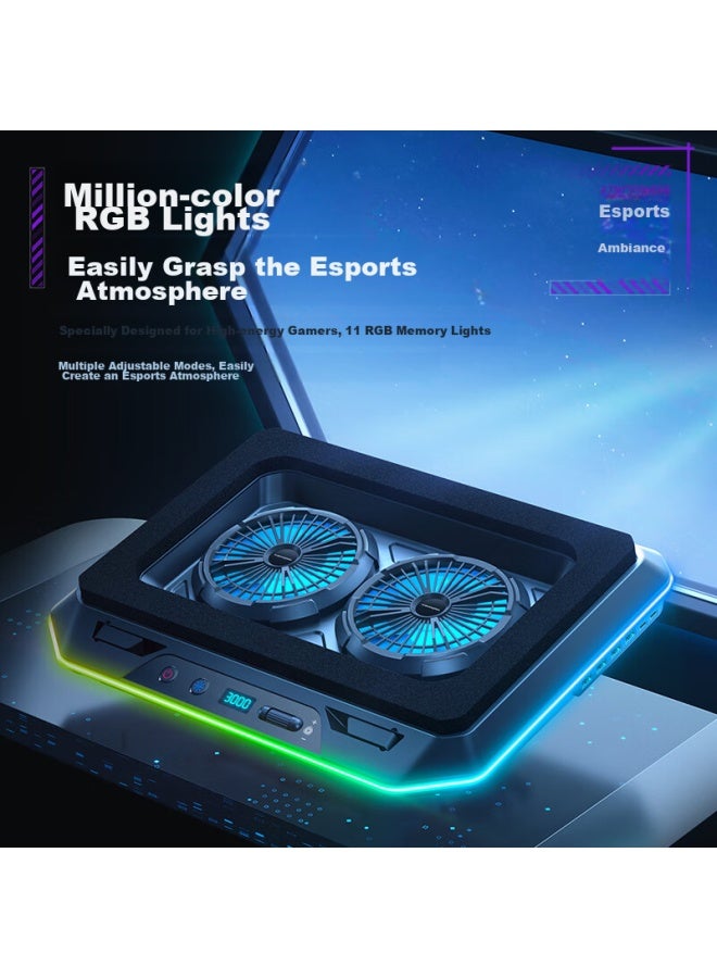 ICE COOREL Kuorui Bingzun A5 Laptop Cooling Pad, Computer Stand, Gaming Laptop Cooling Base, Adjustable Speed Cooling Stand, Suitable For Lenovo, Dell, Alienware, Lenovo Legion, Asus Rgb - Image 4
